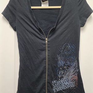 Harley Davidson small zip up tshirt